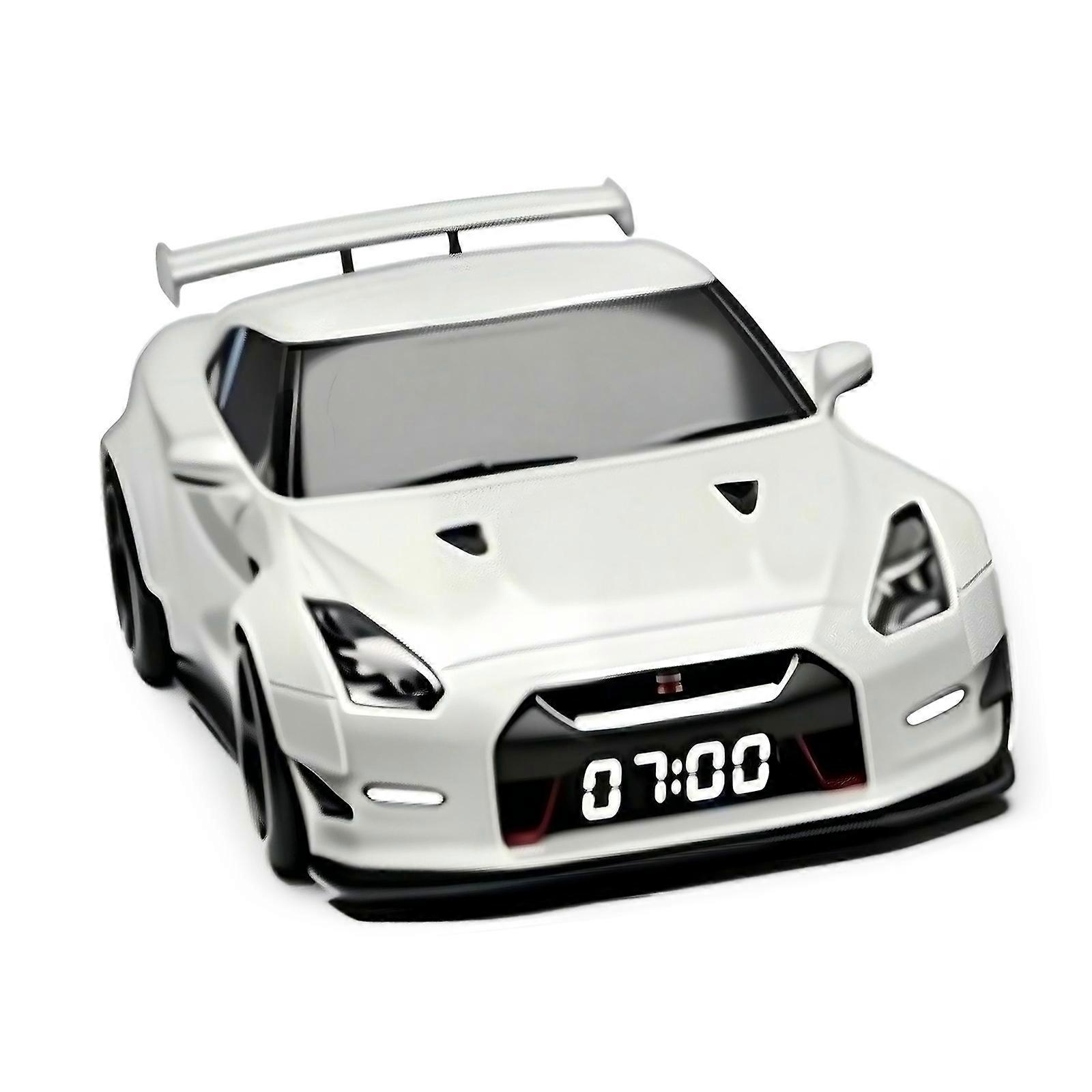 Vibrating Alarm Clock for Heavy Sleepers Emitting Realistic Engine Sounds and Dynamic Flame Visuals  White