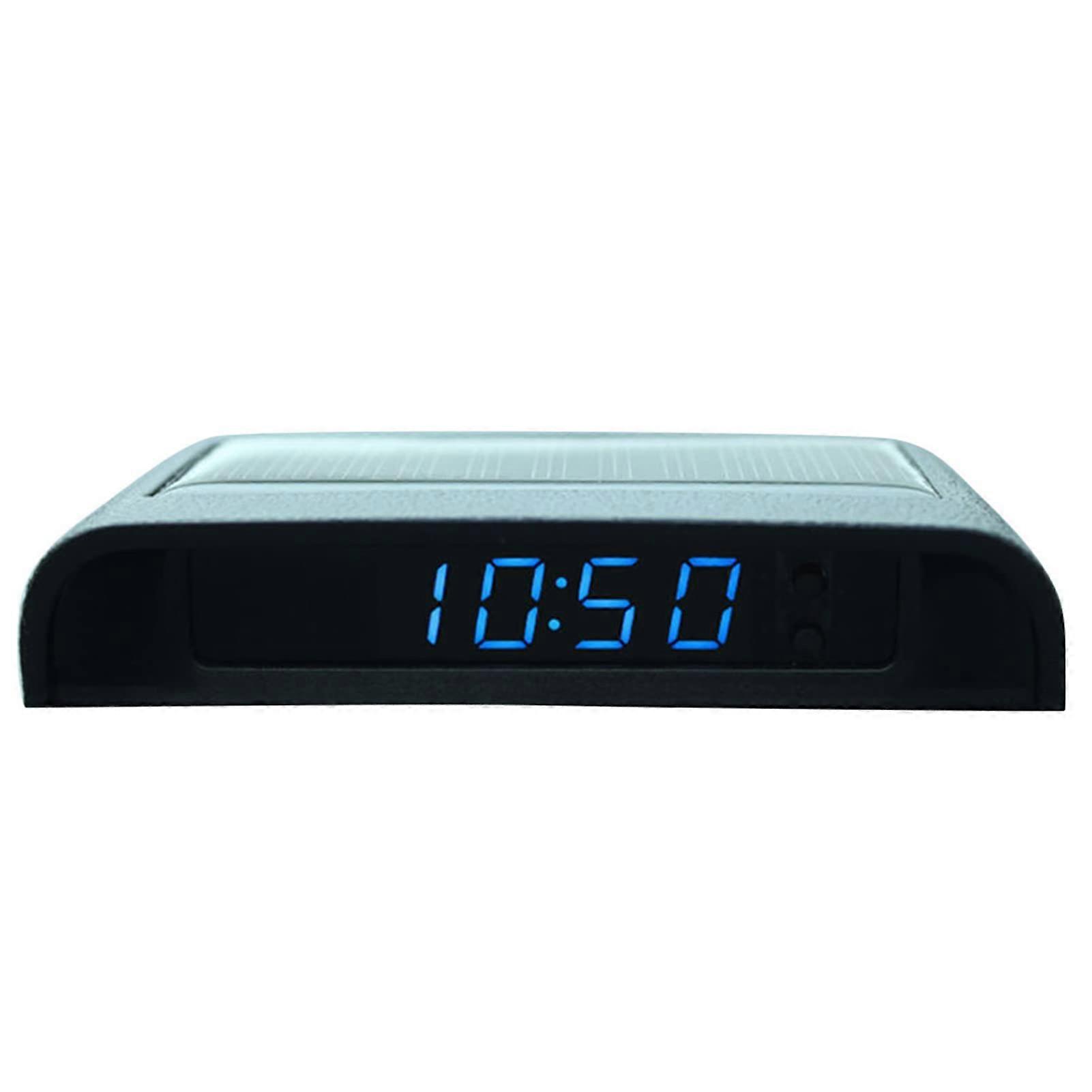 Solar Powered Car Digital Clock with LED Display, Auto Brightness, Temperature and Date for Dashboard