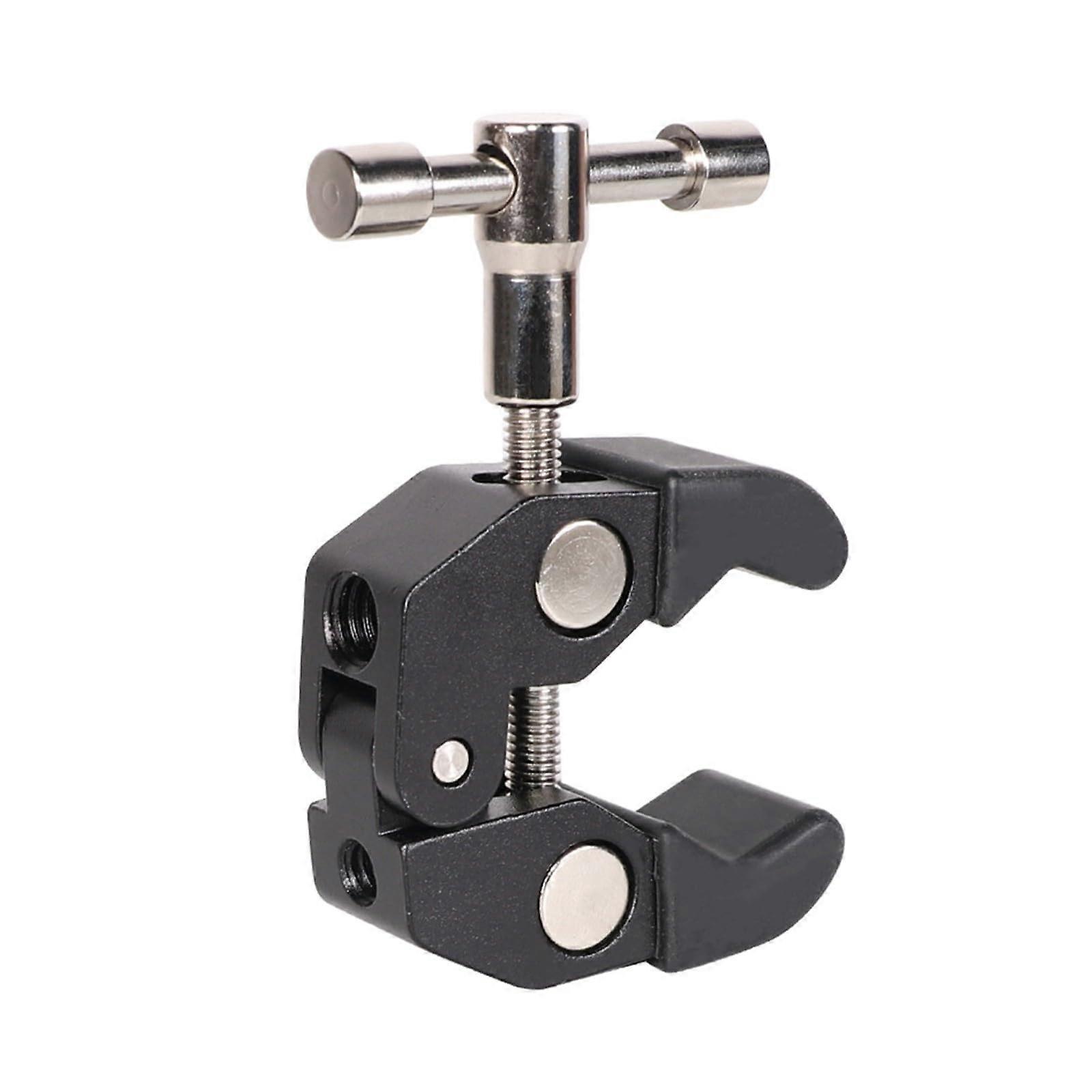 Camera Clamp with 1/4 and 3/8 Thread, Adjustable Tripod Clamp for Photography and Lighting