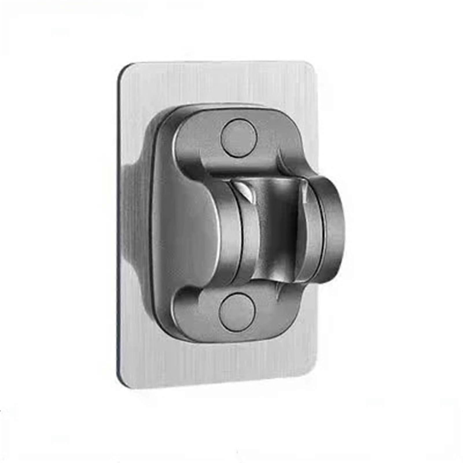 Shower Head Holder 360° Rotation Adjustable Height Suction Cup Wall Mount Bracket Grey 2PCS