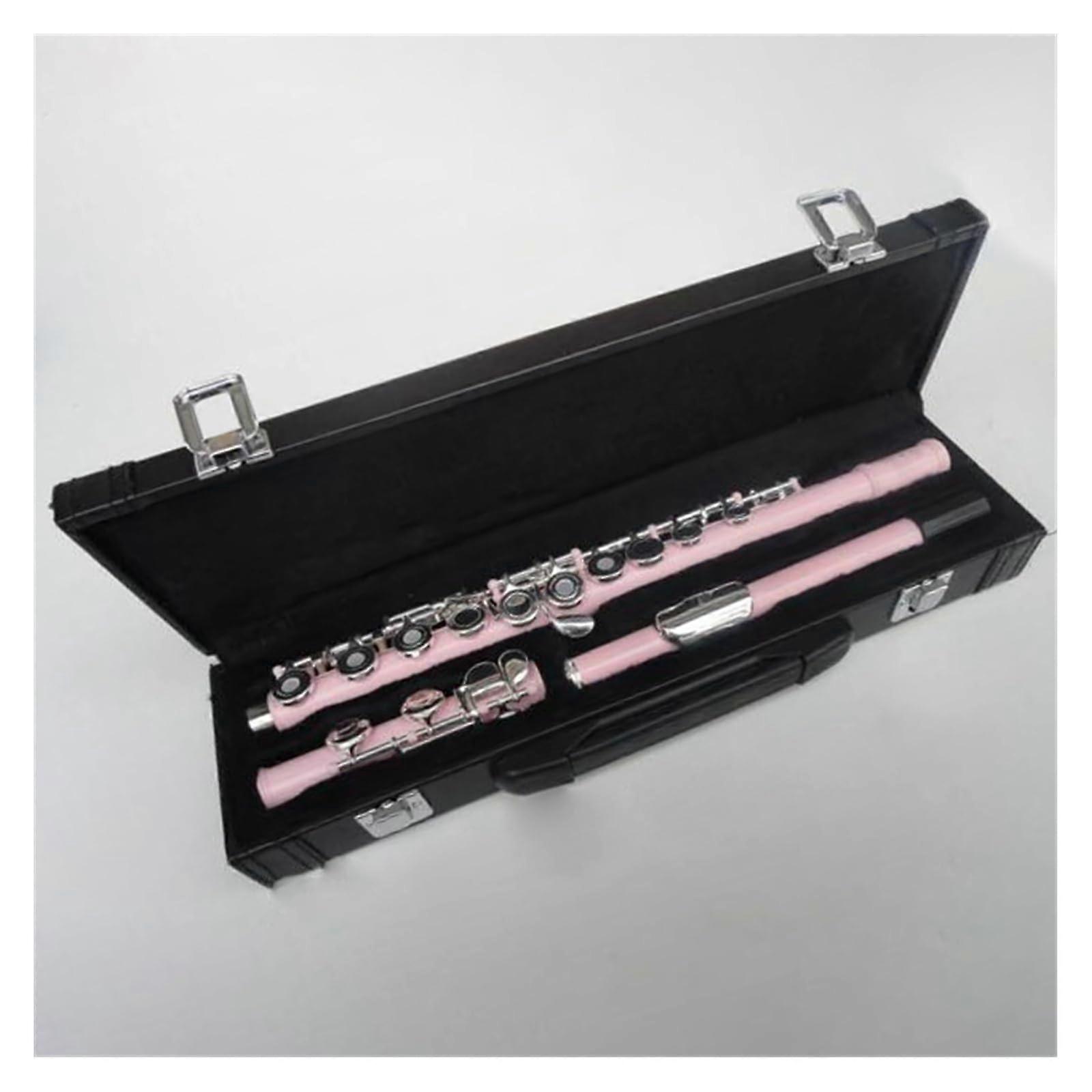 Pink Silver Plated 16 Hole C Flute with E Key Cupronickel Body and Case for Beginners