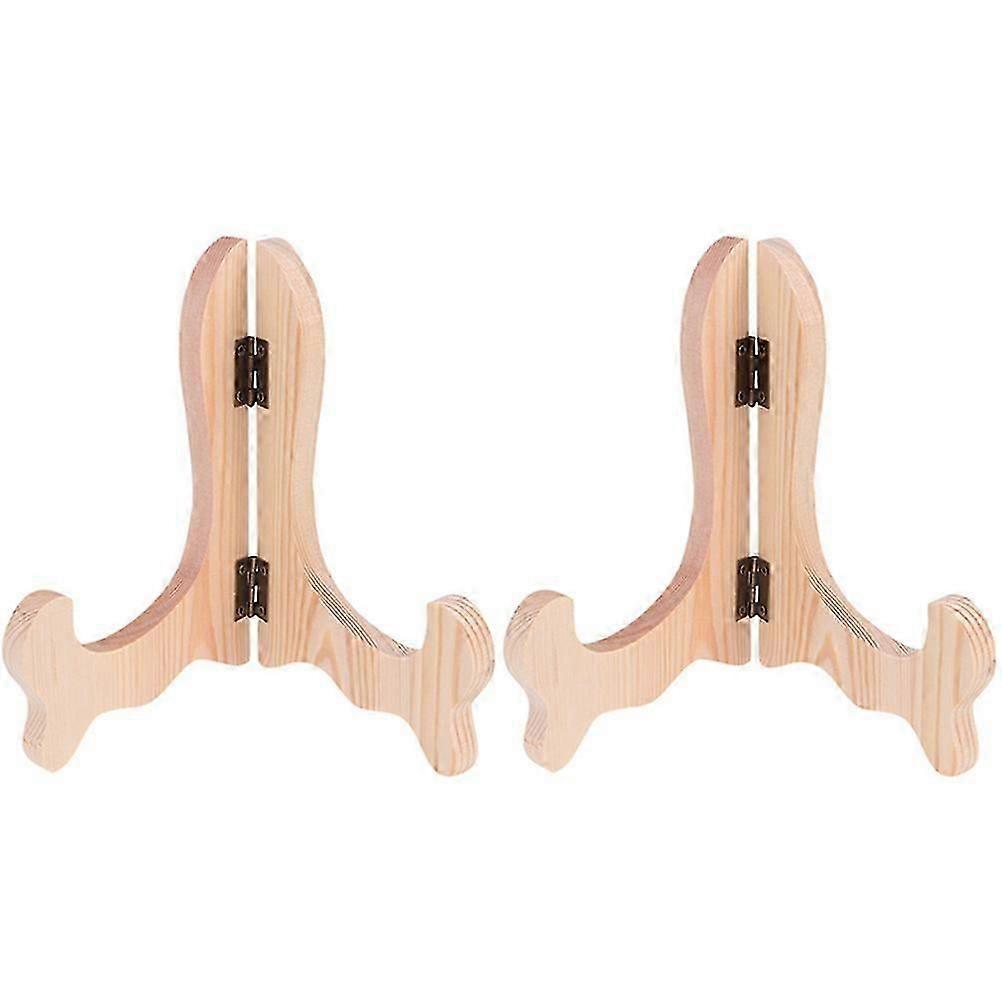 Wooden Plate Holder Display Stand for Decor 10Pcs Set