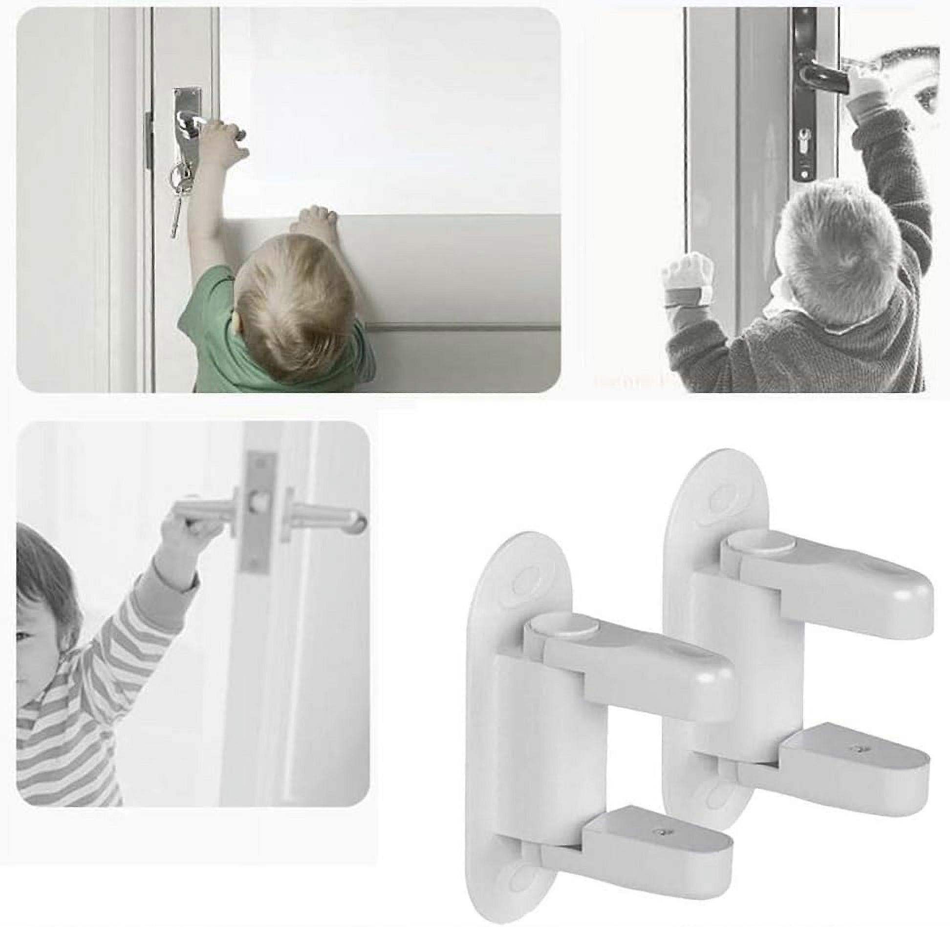 2pcs Childproof Door Lever Locks Toddler Backing