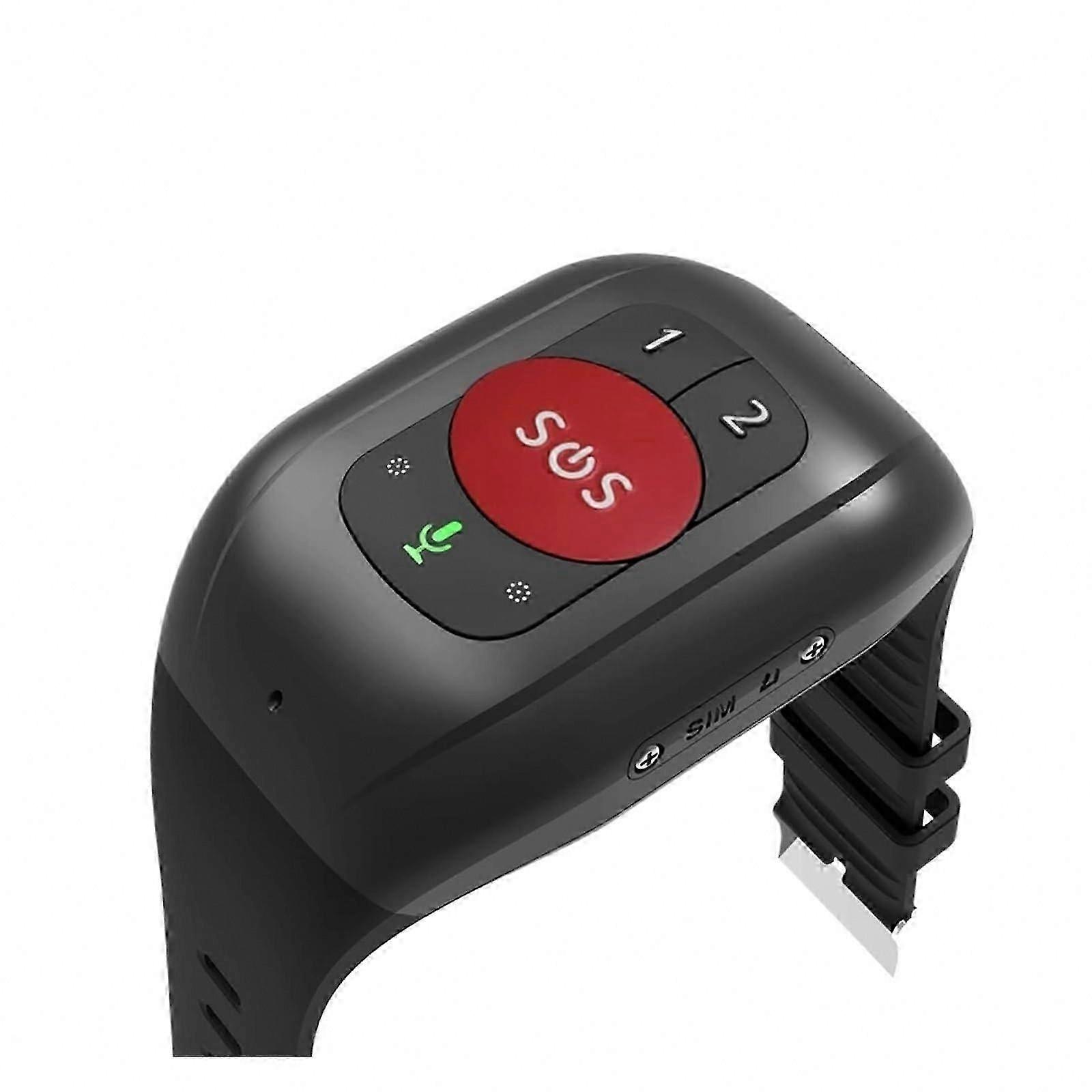 Elderly GPS Tracker Bracelet with Fall Alert SOS Function Waterproof 1000mAh Battery Red