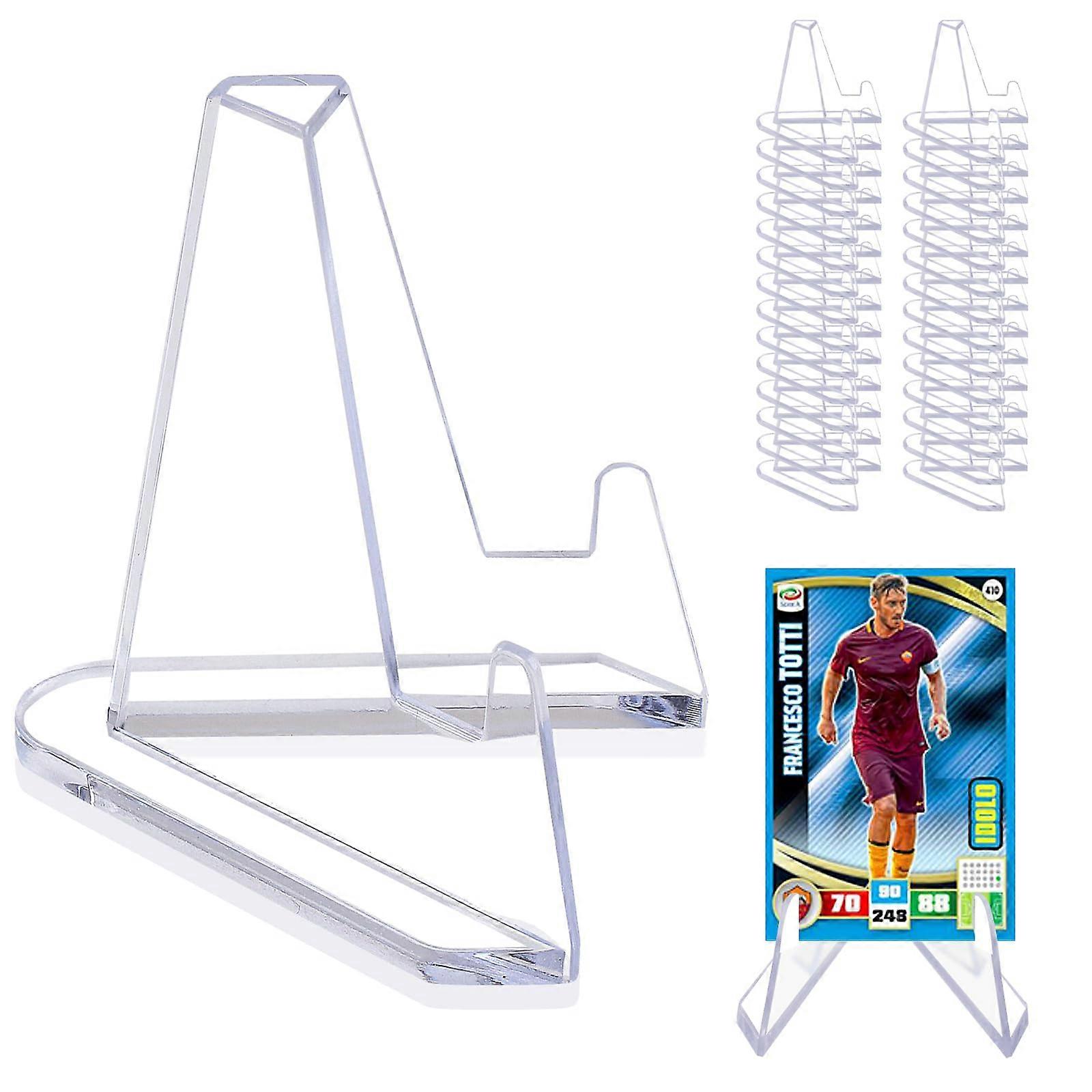 Trading Card Display Stand Set, Clear Acrylic Holder with Stable Triangular Base, 32 Pack 2.2 Inch