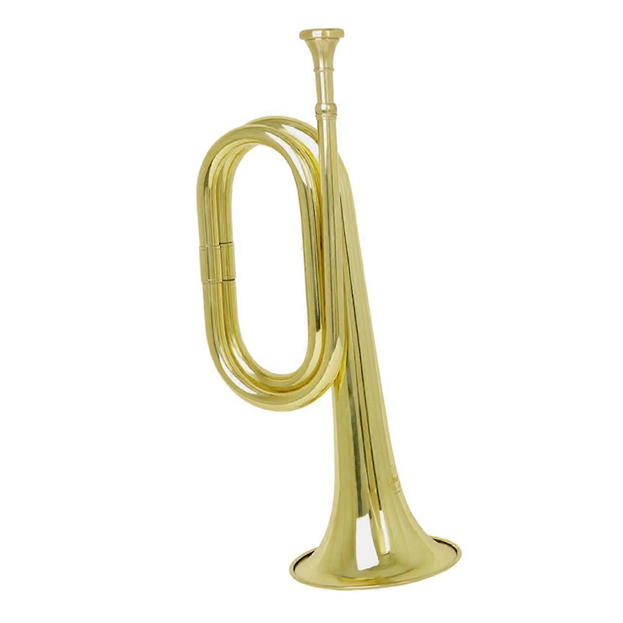 Trumpet Brass Bugle with Clear Consistent Timbre CorrosionResistant Finish for Orchestra Beginners