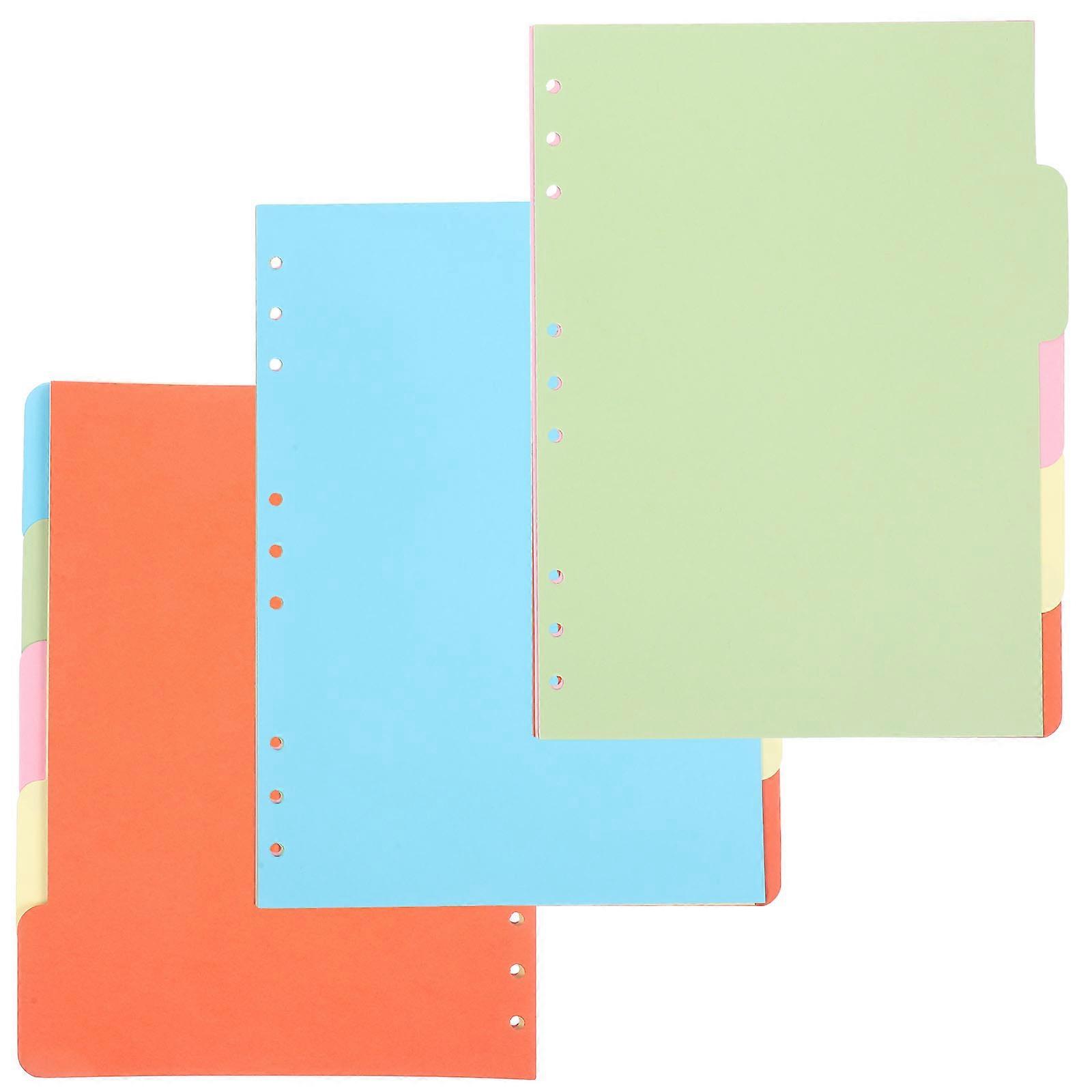 Binder Dividers Paperboard for Notebook 15Pcs Assorted Color Pages