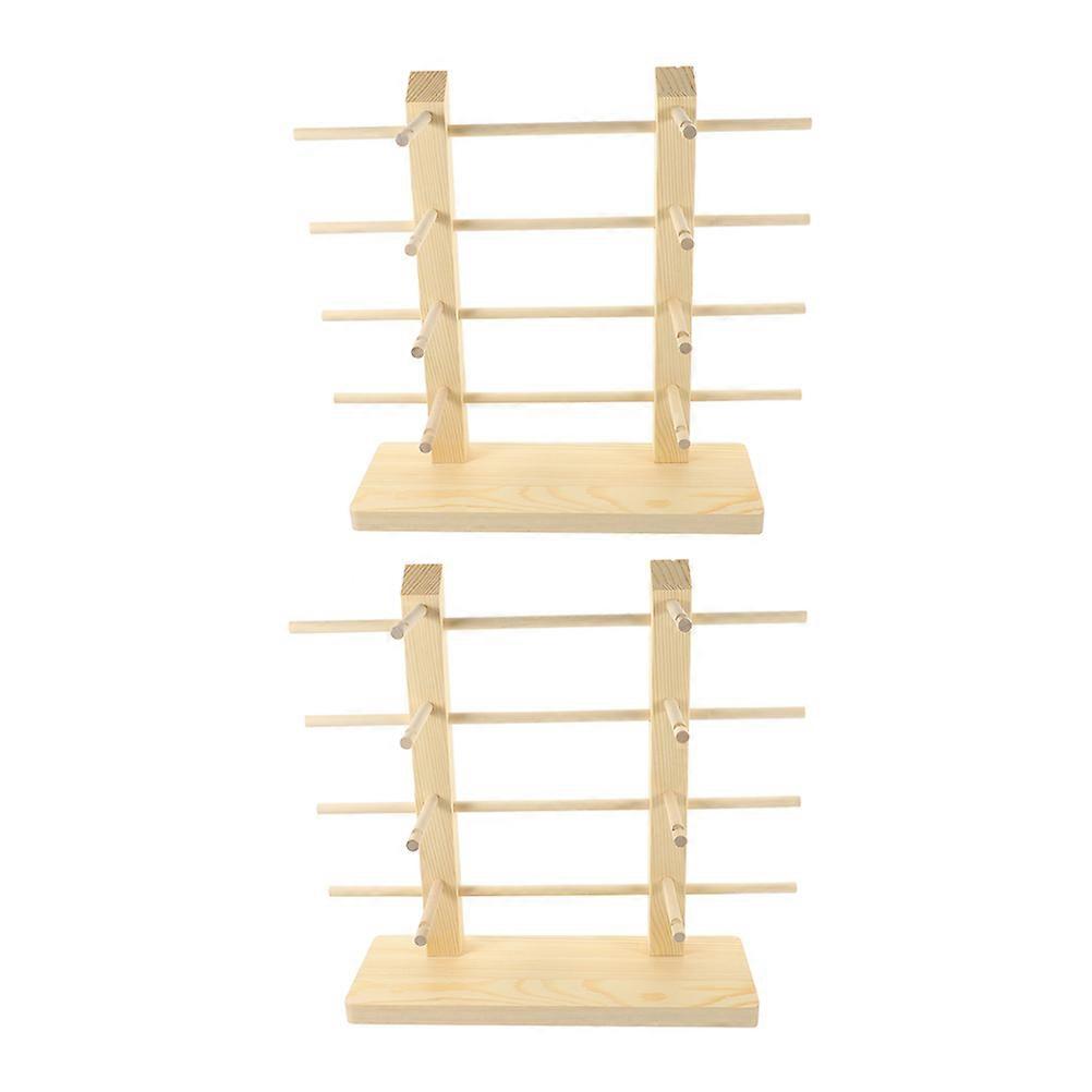 Wood Glasses Display Stand for Display 2Pcs Multi-Layer Eyeglasses Holder