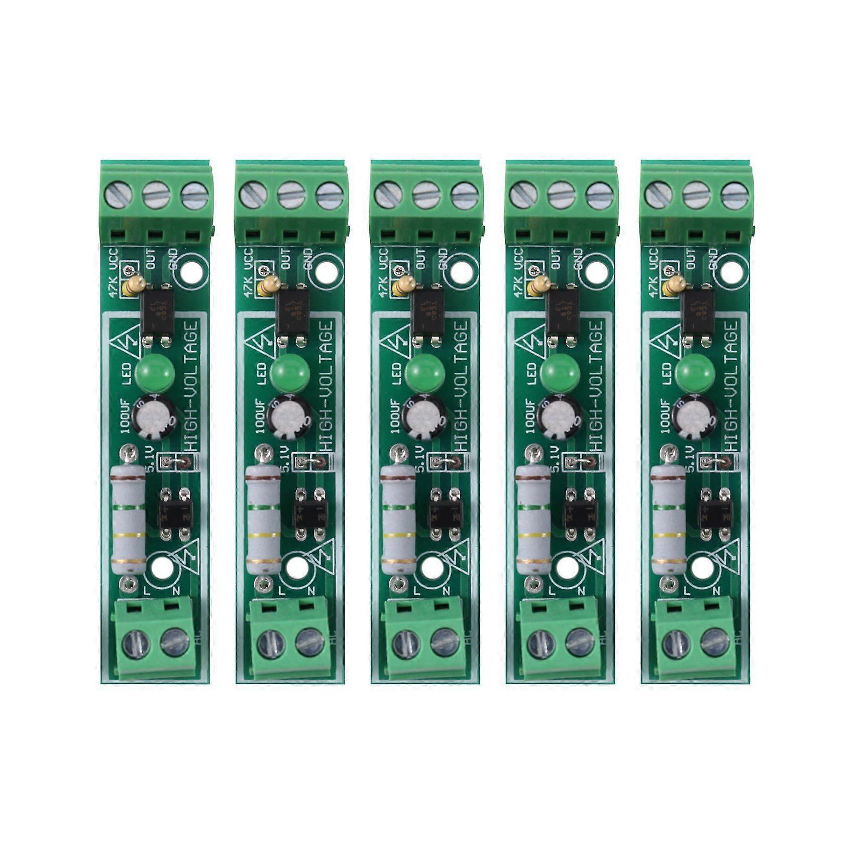 5PCS AC 220V Optocoupler Isolation Module Voltage Detector Board TTL 3-5V SCM Testing for Microcontroller Adaptive PLC