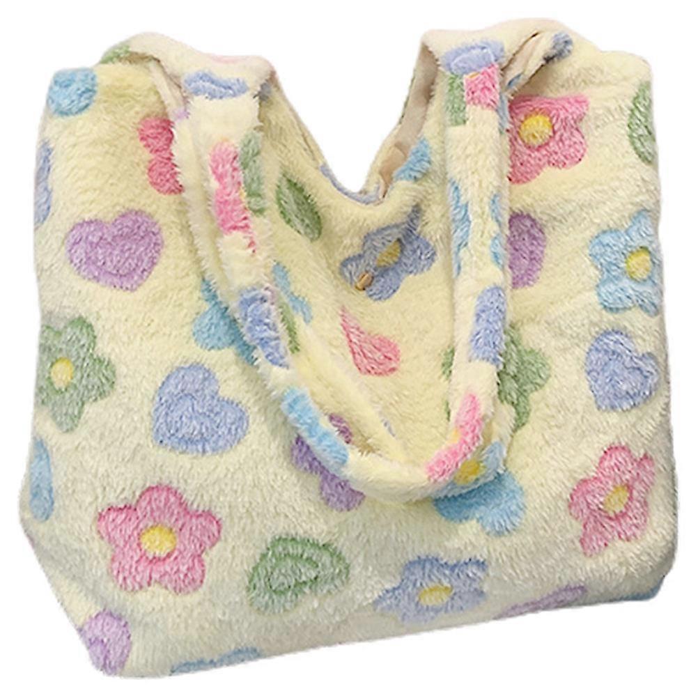 Plush Tote Bag Shoulder Bag for Storage Large Capacity