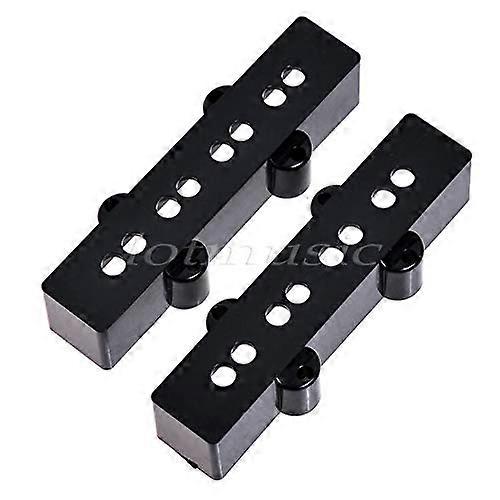 2 Pcs Black Jazz Bass Bridge Pickup Covers Plastic Open Type Replacement Protects Components