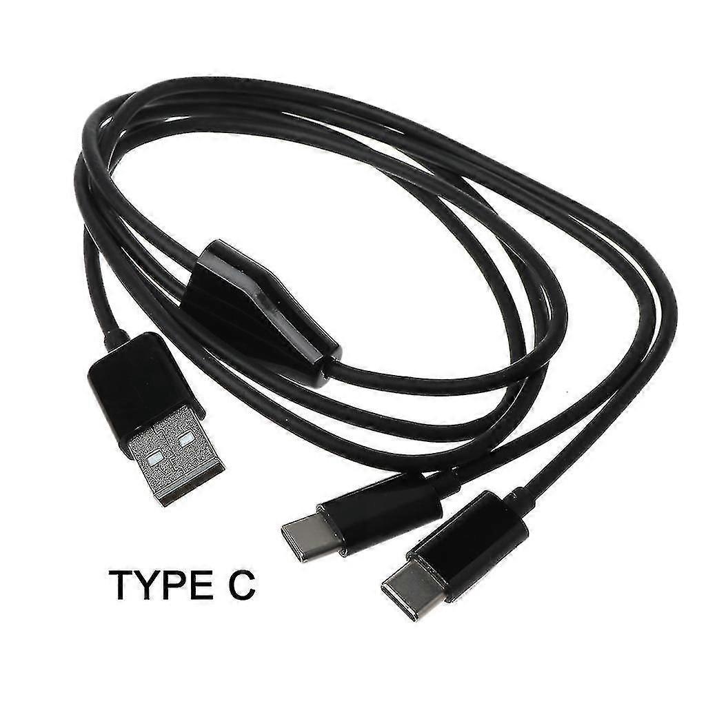 USB 2.0 Type A to Dual Type C Y Splitter Cable for Charging Data