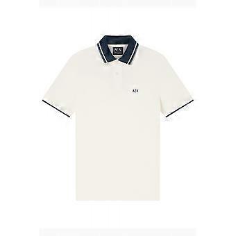 Men's Armani Exchange | Ax Xm002350 Af10366 A|x Logo Tipped Pique Cotton Polo T-shirt
