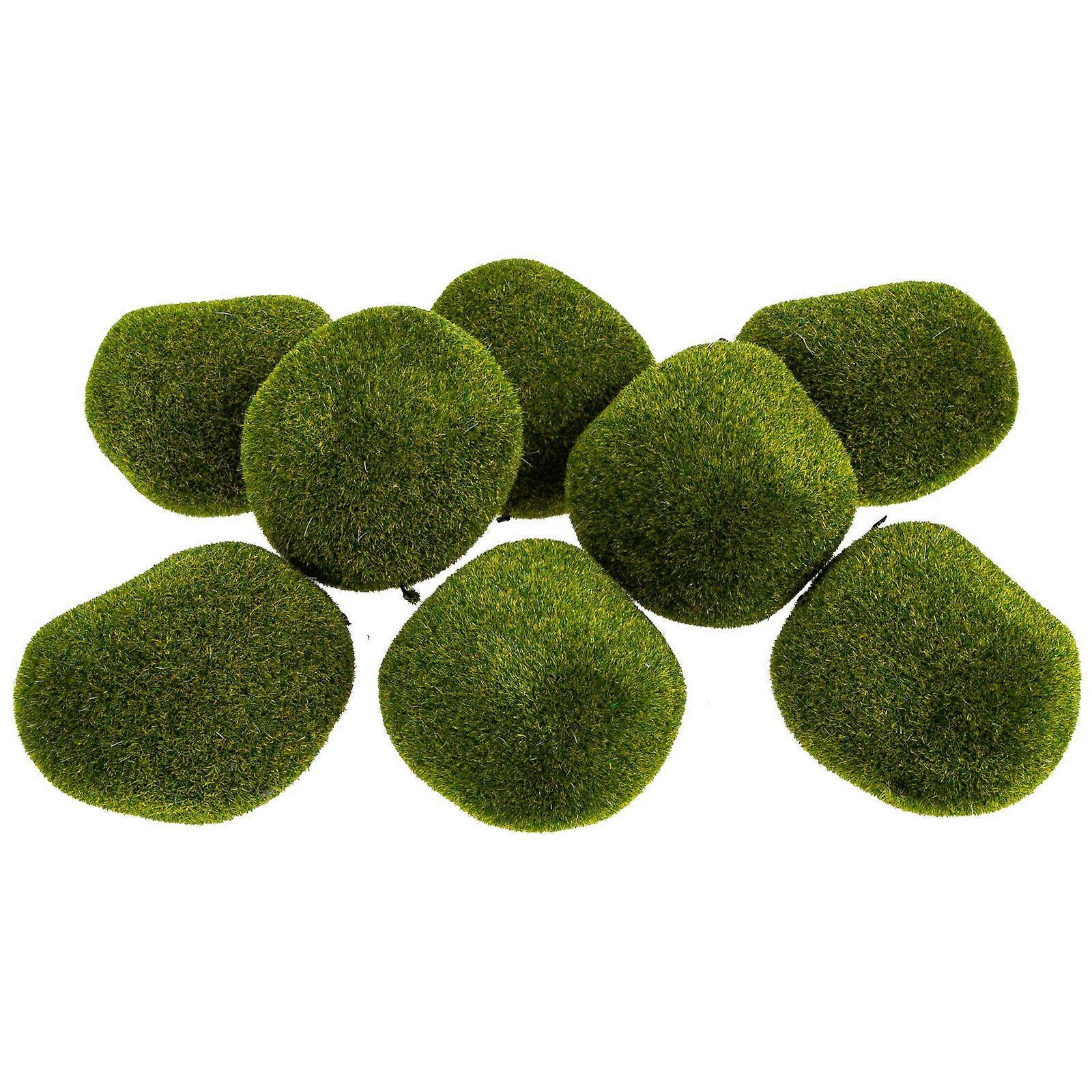 Künstliche Moossteine, 8-teiliges Set, Grün