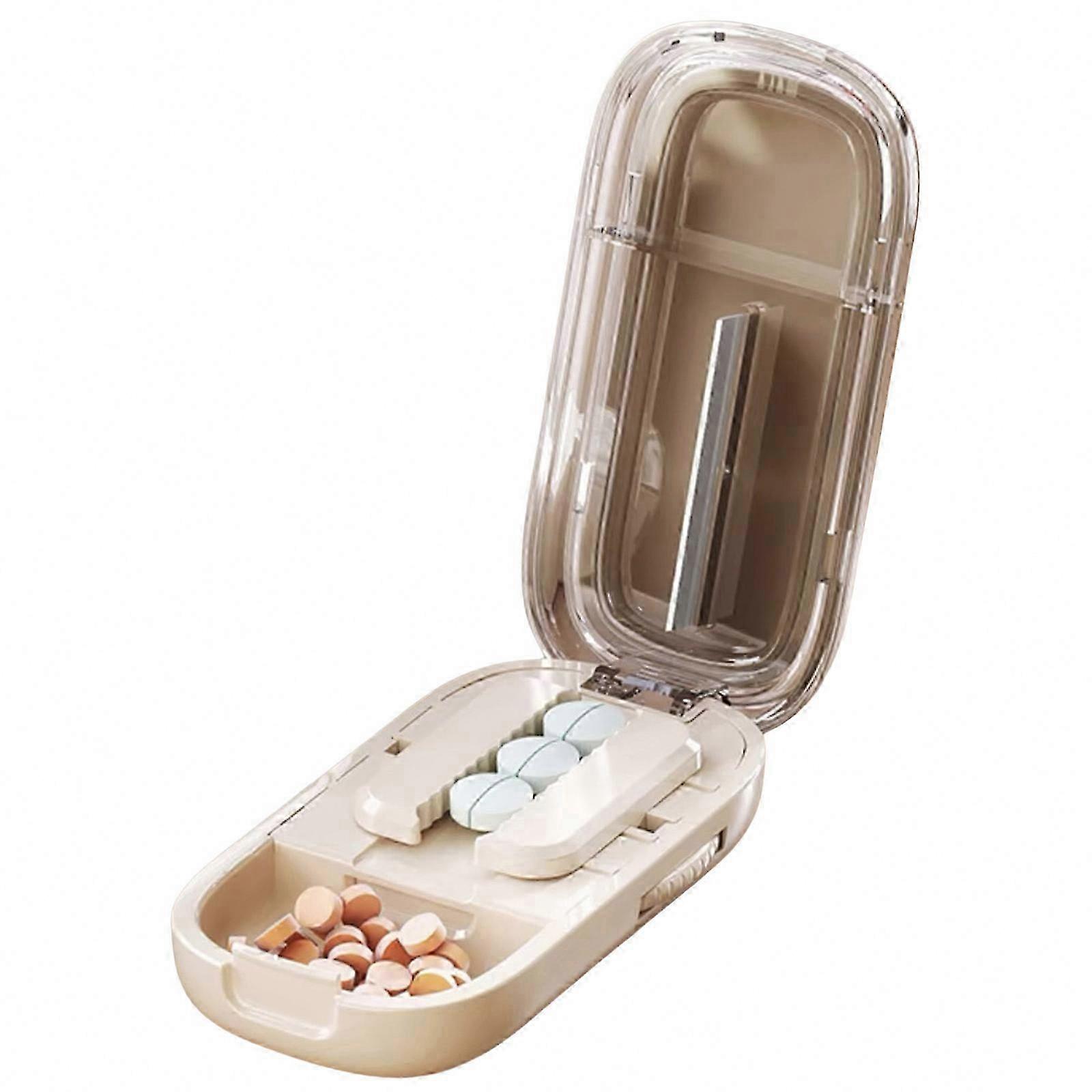 Tablet Splitter and Organizer for Small to Large Pills with Cutting Functionality