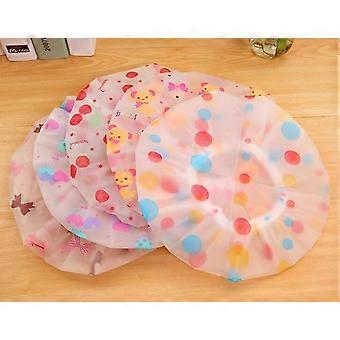 5 Pieces Reusable Waterproof EVA Plastic Lace Elastic Band Flower Printed Hat