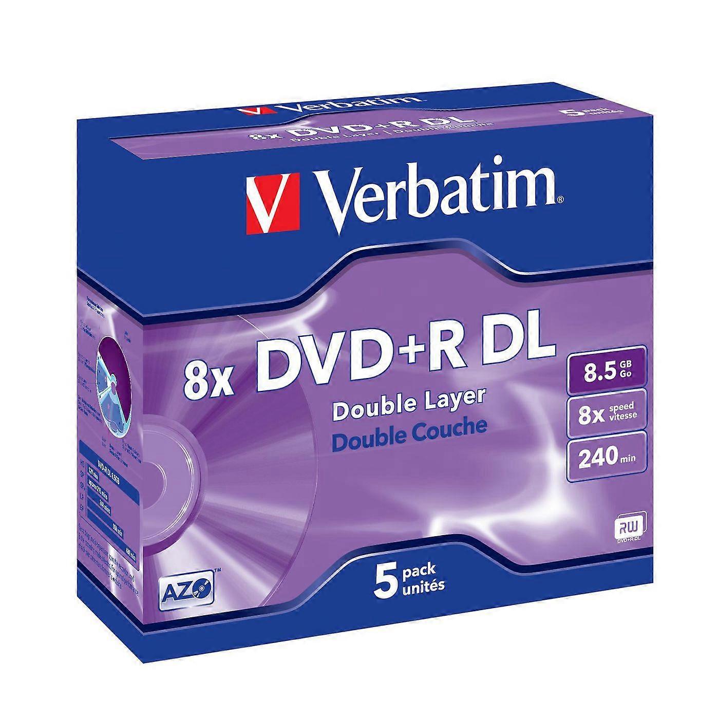 Verbatim DVD+R Double Layer Matt Silver 8x 5pcs