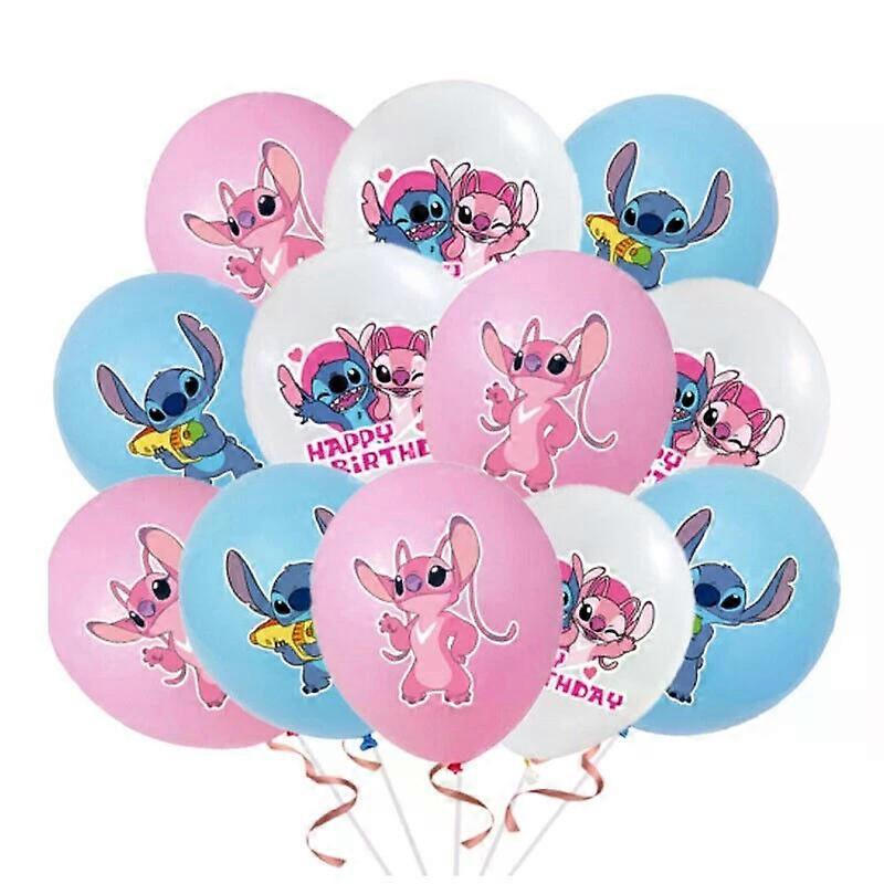 12PCS Lilo & Stitch party supplies latex balloons bunting birthday decorations