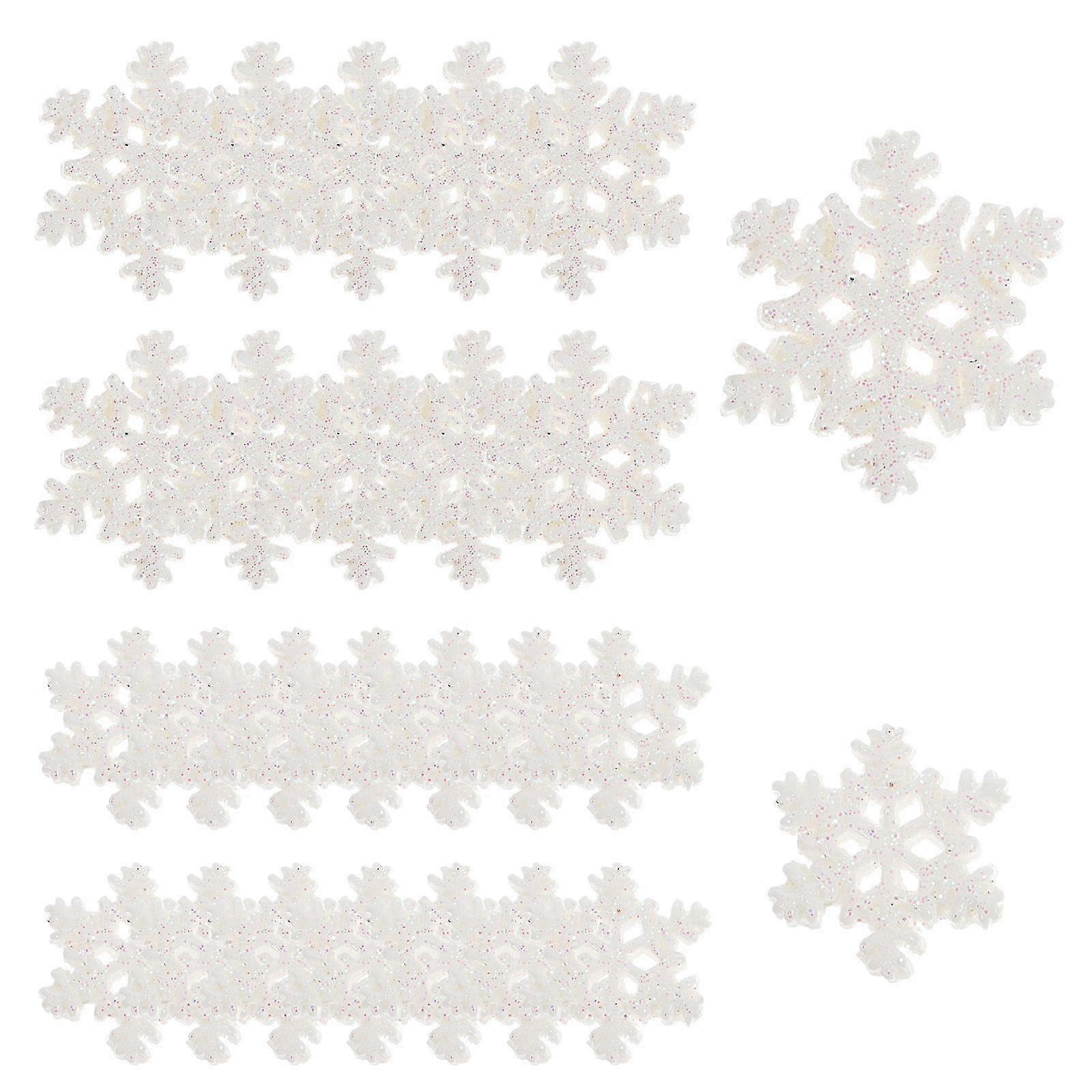 100pcs Xmas Mini Snowflake Resin Snowflake Micro Landscape Snowflake Decors