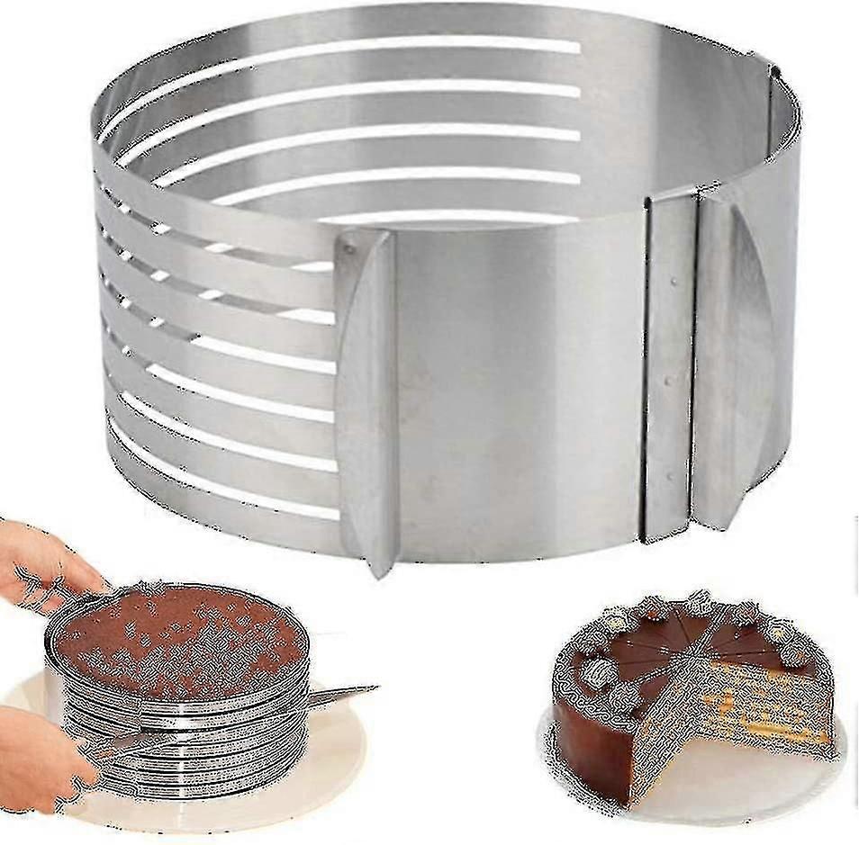 SSDLV Adjustable 7-Layer Cake Ring Cutter, Layered Mousse and Round Bread Baking Tool