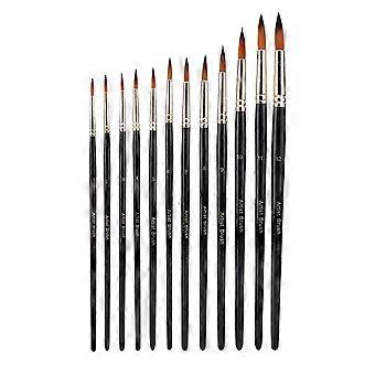 12pcs Nylon Hair Art Oil Acrylic Painting Brushes Round Tip Artist Watercolor Brushes Pen Set
