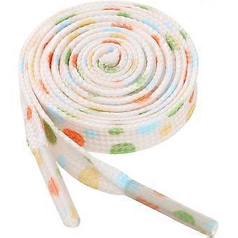 Flat Shoe Laces Strings Colorful Polka Dot Shoelaces for Sneakers 1 Pair