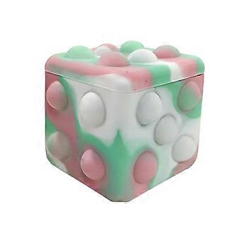 Brinquedo antiestresse KAESI Macaron em degradê de cores, feito de silicone, que estoura bolhas e desenvolve a coordenação motora. Cubo sensorial 3D para estimular o funcionamento do cérebro.