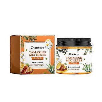 Tamarinde Body Scrub - Peeling, Feuchtigkeitsspendend & Verjüngend für alle Hauttypen - Natürliche Inhaltsstoffe mit Tamarinde, Hafermehl & Honig - 120g für Smoot