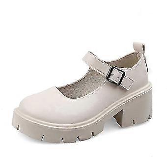Mary Jane con plateau spesso da donna, abito Lolita retrò in stile gotico, uniforme scolastica con punta tonda per la moda giapponese JK