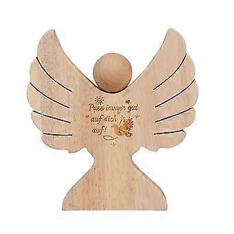 Ange en bois avec gravure adapté aux garçons de communion Cadeau en bois Cadeau d’argent
