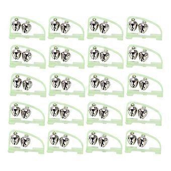 20pcs hengel bijt alarm dubbele bellen alarm fluorescerende nacht hengel tip vis bijt bel clip