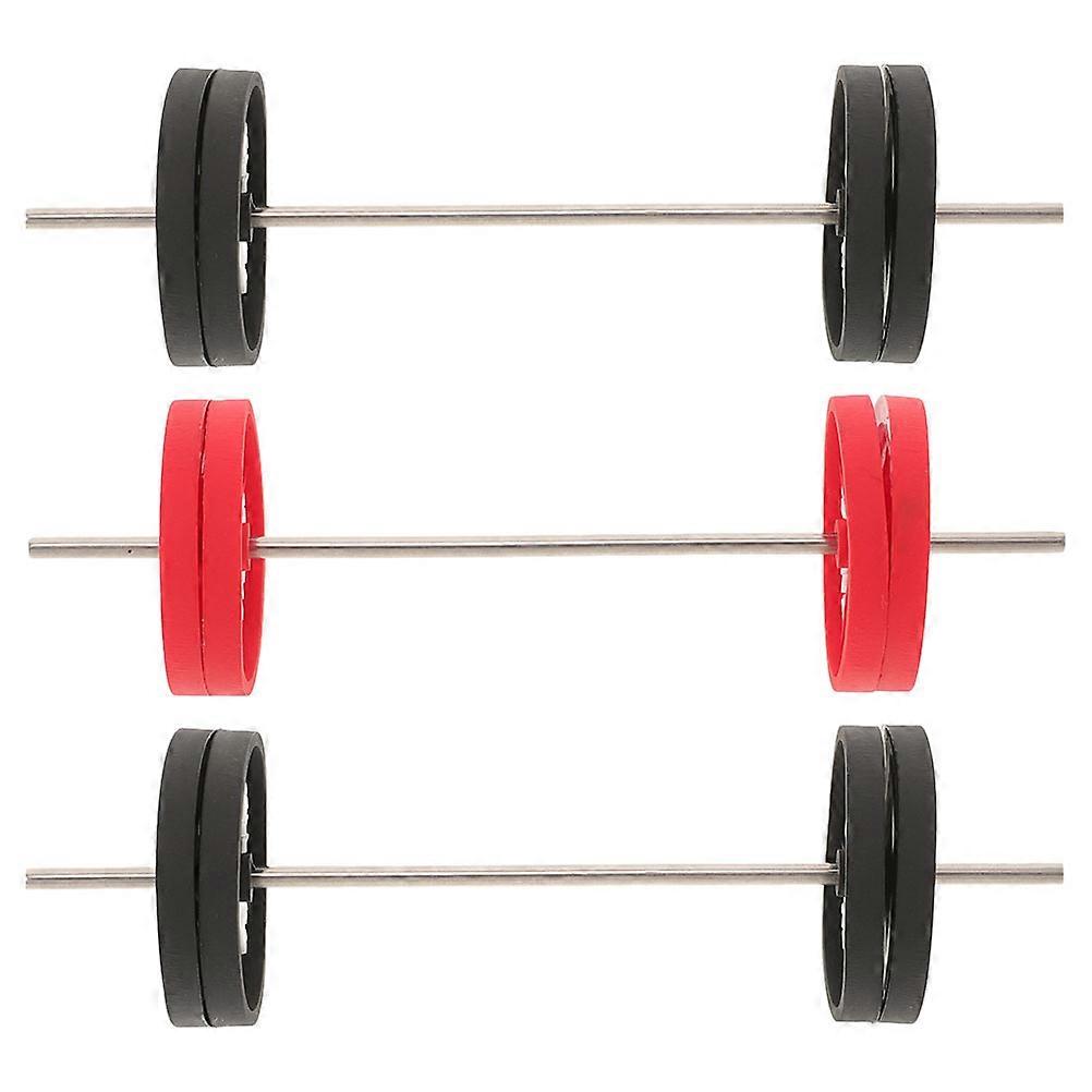 Miniature Barbell Model Mini Dumbbells for Decor 3Pcs Assorted