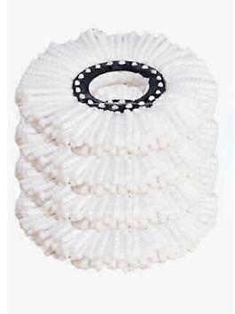 Microfiber Spin Mop Replacement Head 4 Pack White,  Absorbency for Wet and Dry Cleaning