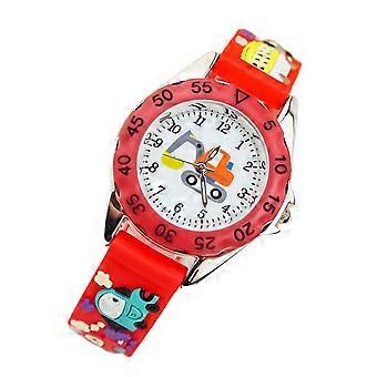 Red Excavator Kids Wristwatch for Kids Use 1Pcs Cartoon Wrist Watch