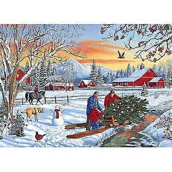 Winter Farm Scene Jigsaw Puzzle for Adults SQZ1161