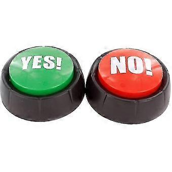 Yes No Talking Buttons with Sound 2 Pack Red Green 90x90x40mm Plastic Buzzers for Home Office Learning Games Pranks