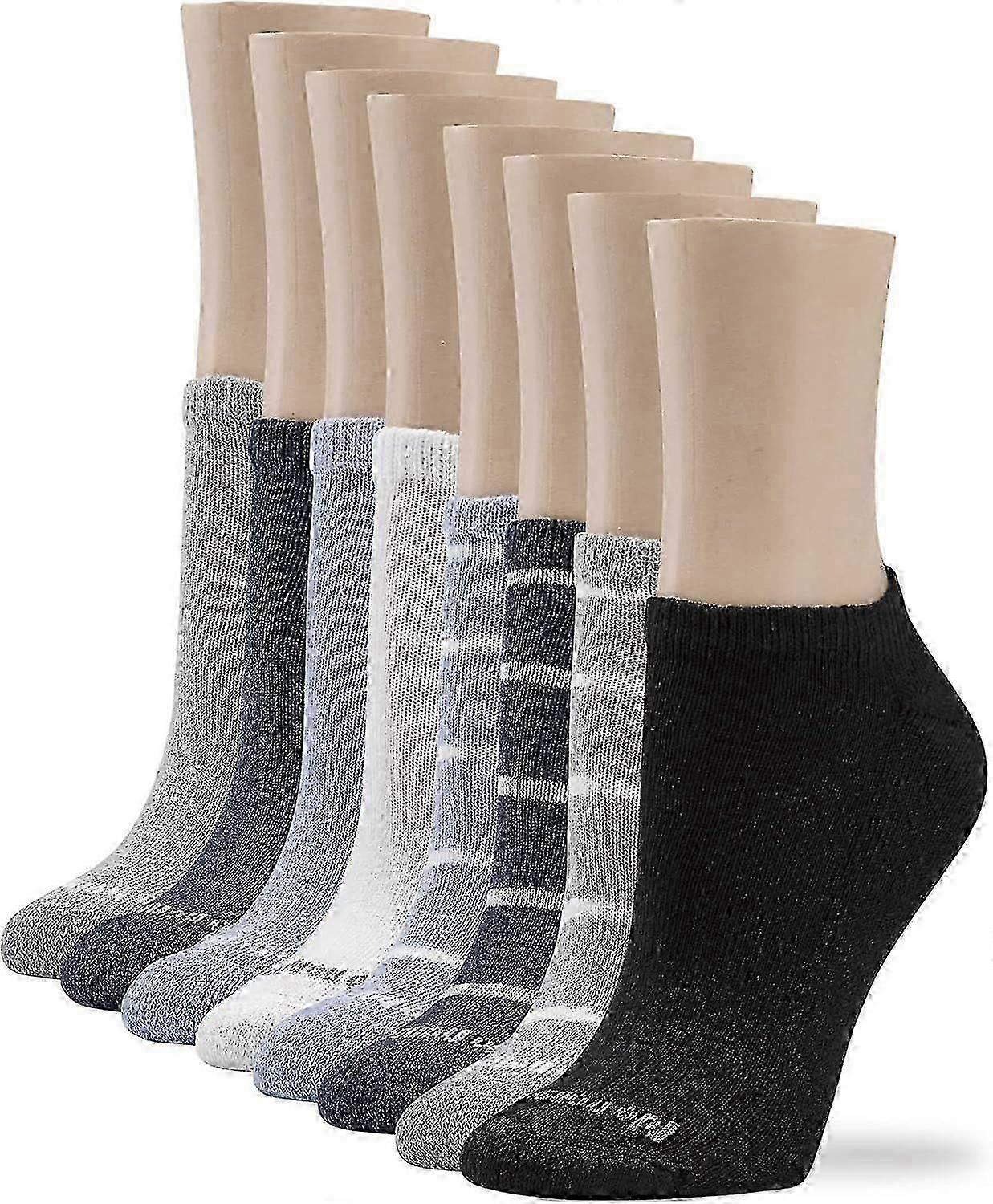 8 Pair Pack Womens Cushion No Show Socks Multi-colored