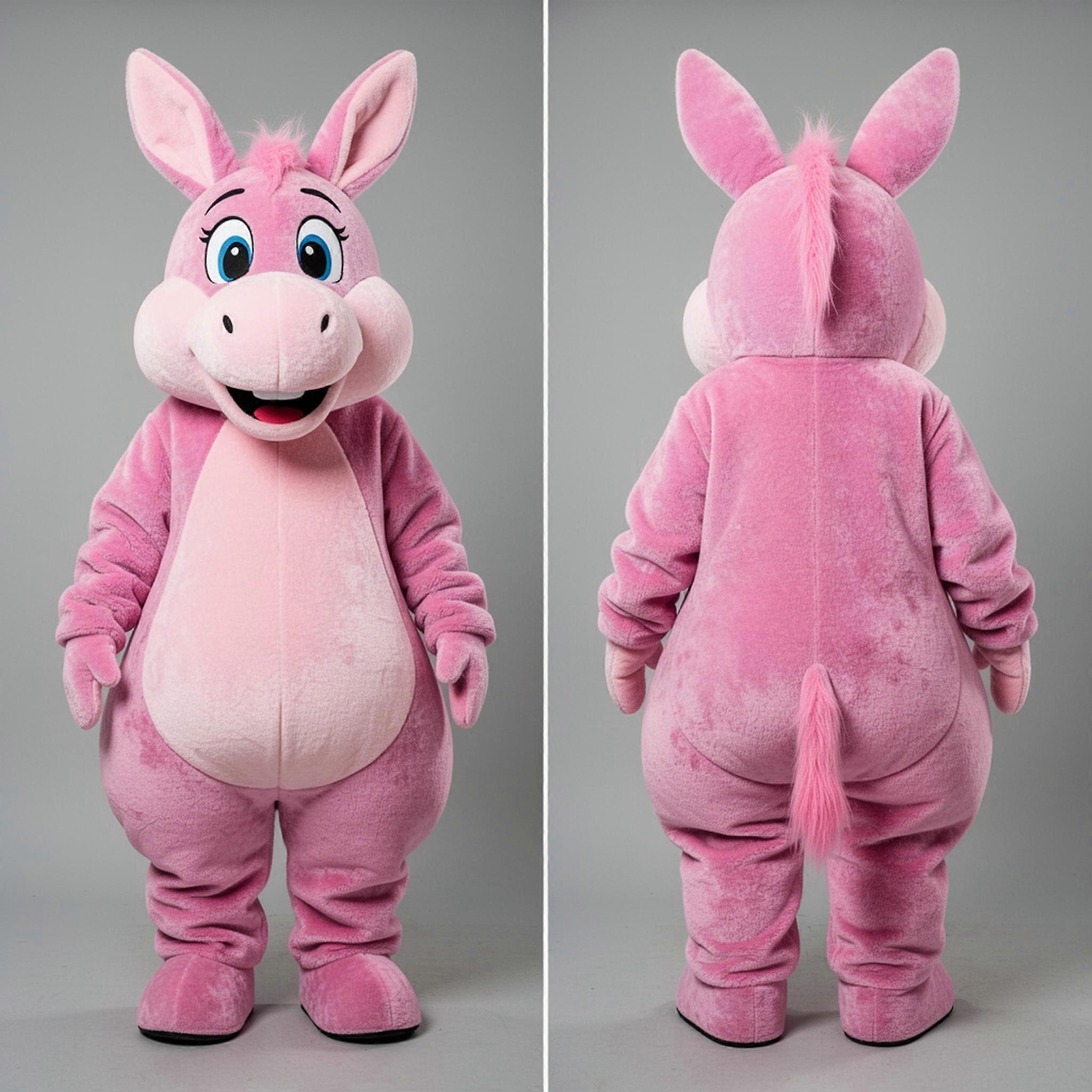 MASTICOT Blush Pink Velvety Donkey Mascot
