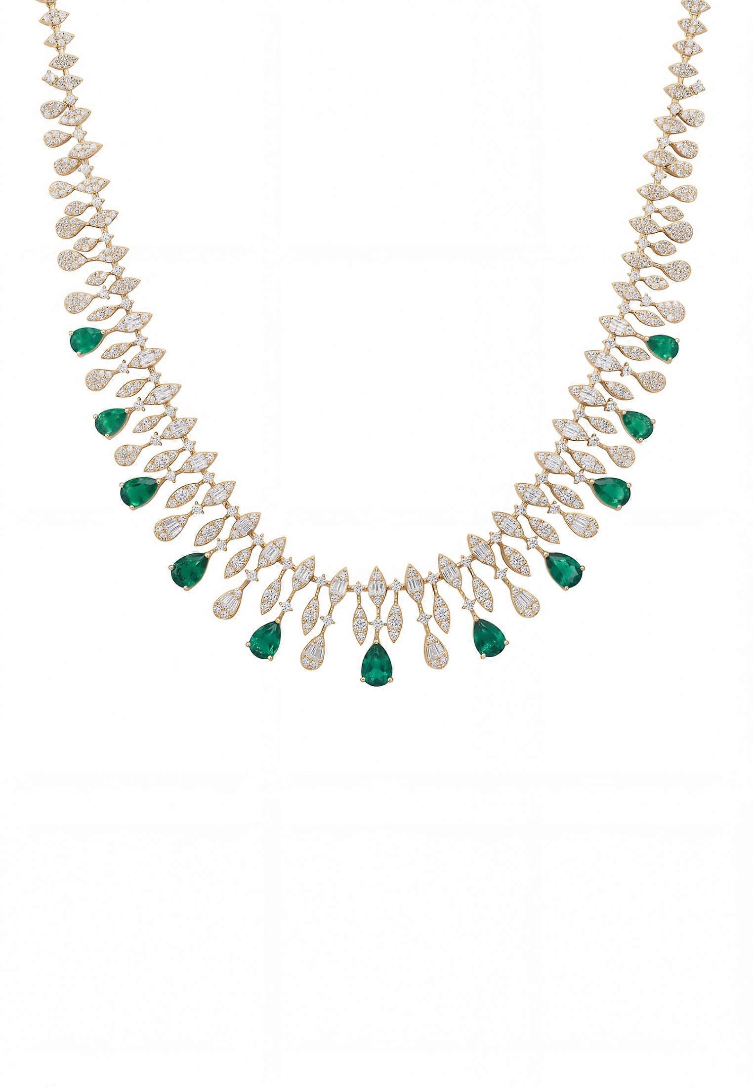 Duchess Emerald Statement Necklace Gold