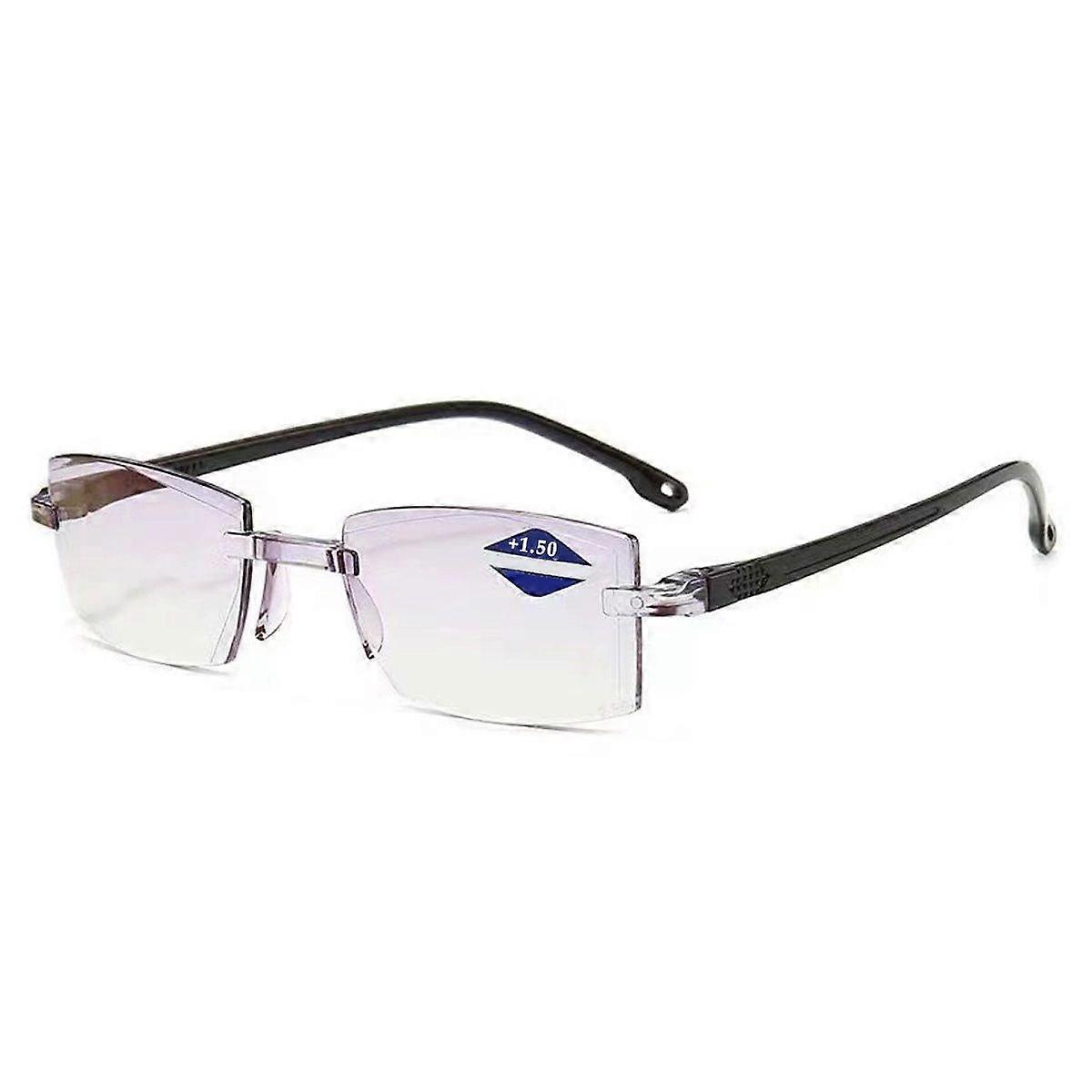 Automatic Zoom Progressive Reading Glasses Diamond-Cut Frameless Design
