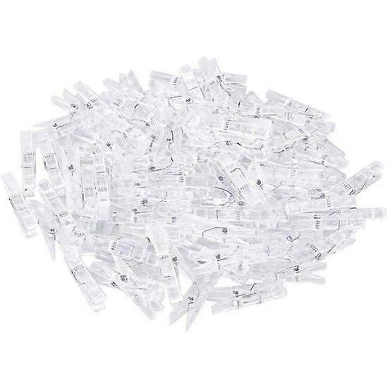 100 Pack Mini Clear Plastic Indoor Outdoor Clothespins