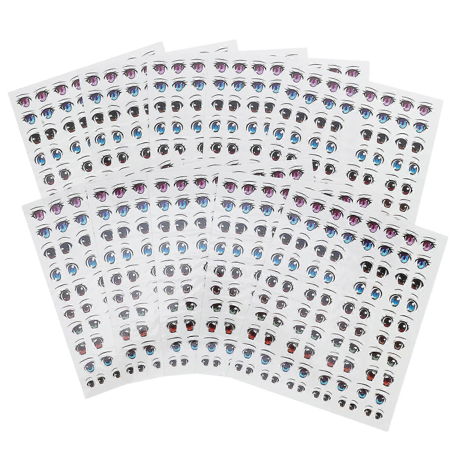 Human Doll Eye Stickers for Creative Doll Craft Projects 10 Sheets