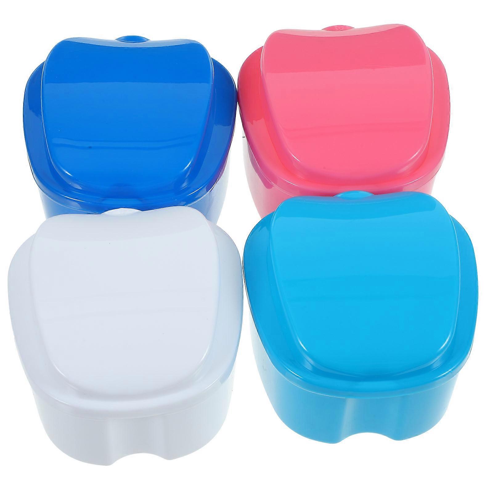 Assorted Color Retainer Case for Daily Use 4Pcs Household Denture Boxes