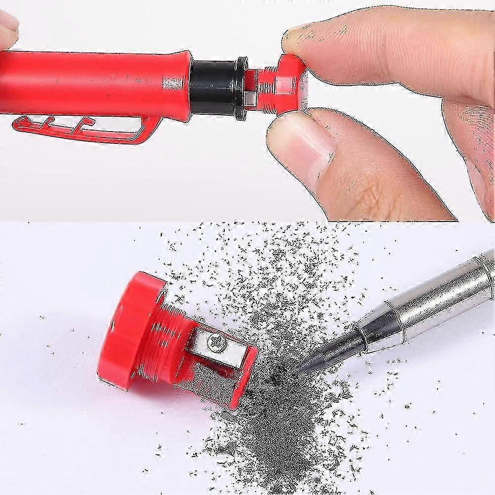 Carpenter Pencil 12 Refill Leads Built-in Sharpener Construction D
