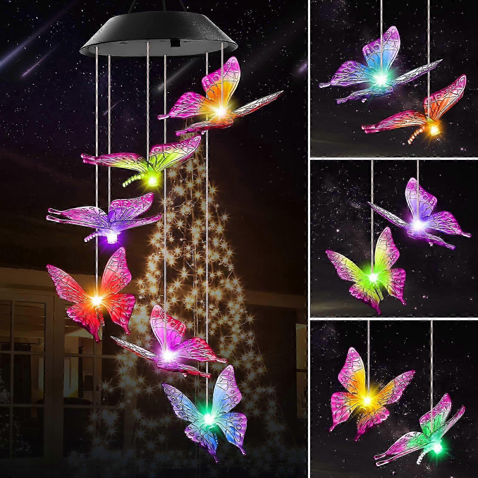 Outdoor Solar Butterfly Wind Chime