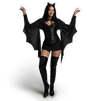 Czarny kostium nietoperza z opaską na głowę dla kobiet, peleryna ze skrzydłami nietoperza na Halloween dla dorosłych – dobry