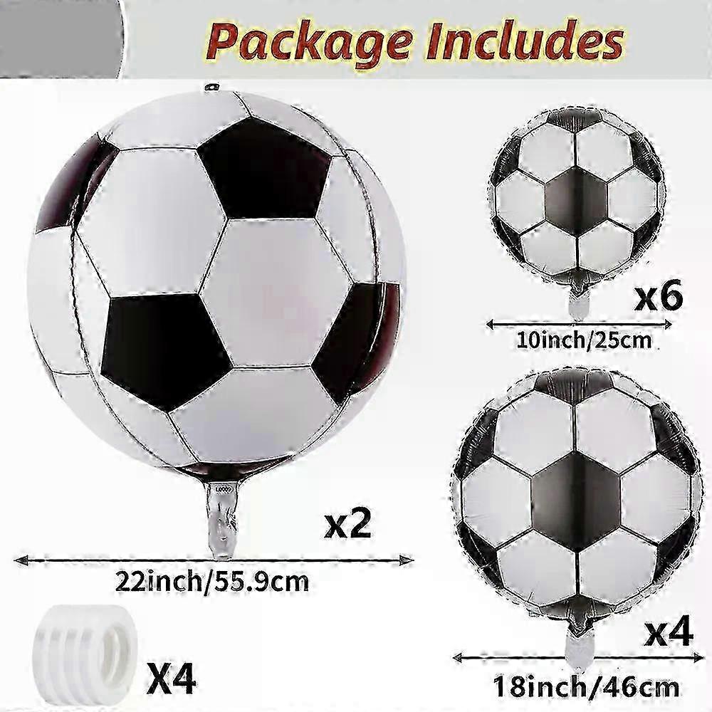 12pc Soccer Theme Foil Balloons