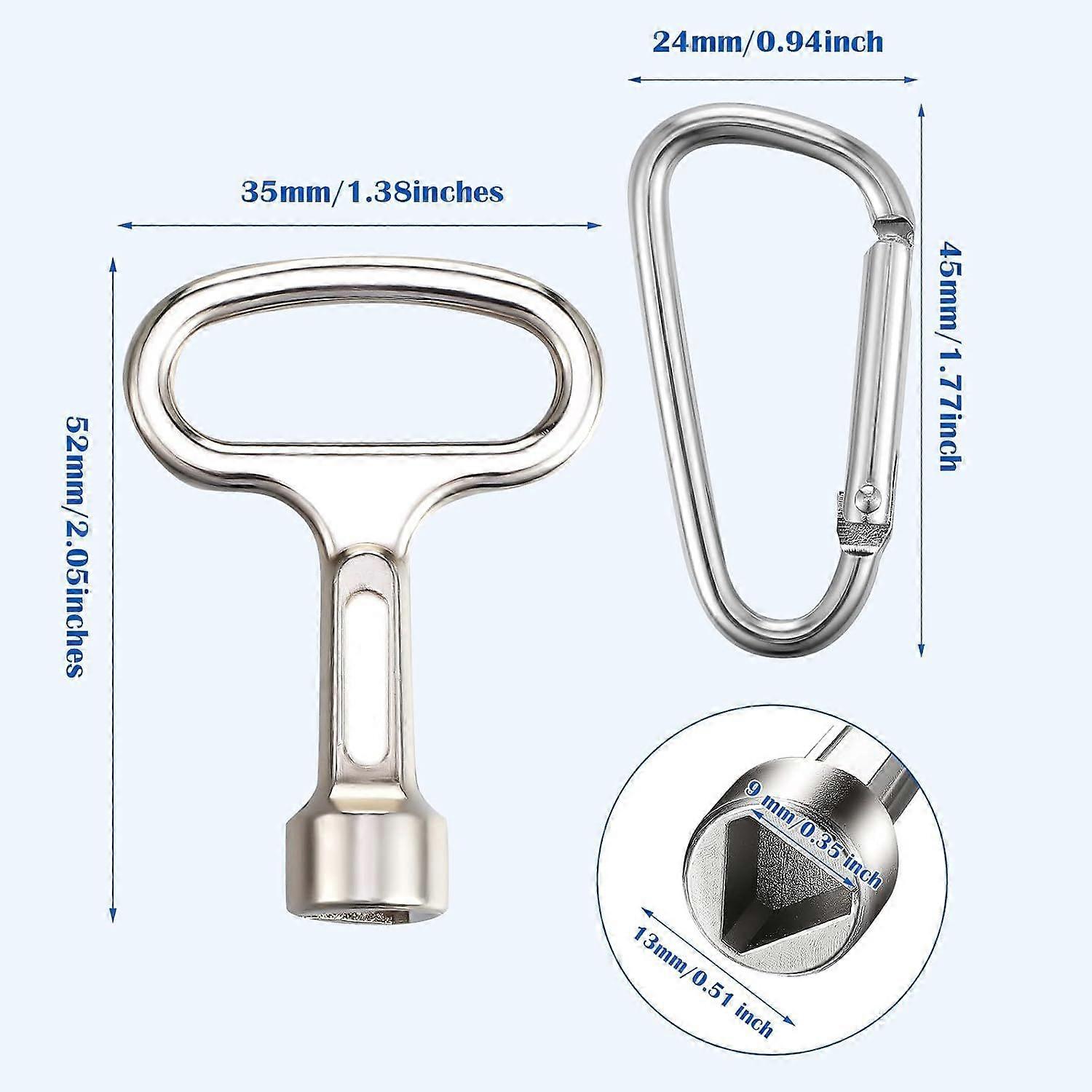 Metal Triangular Key Meter Box Key with Keychain for Utility Boxes