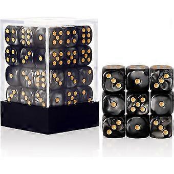 36-teiliges Mini-Würfelset (12 mm, 6-seitig), Perlmuttmuster, Standard-Spielwürfel (6-seitig) für Brettspiele, Würfelspiele im Klassenzimmer, Lehrwürfel