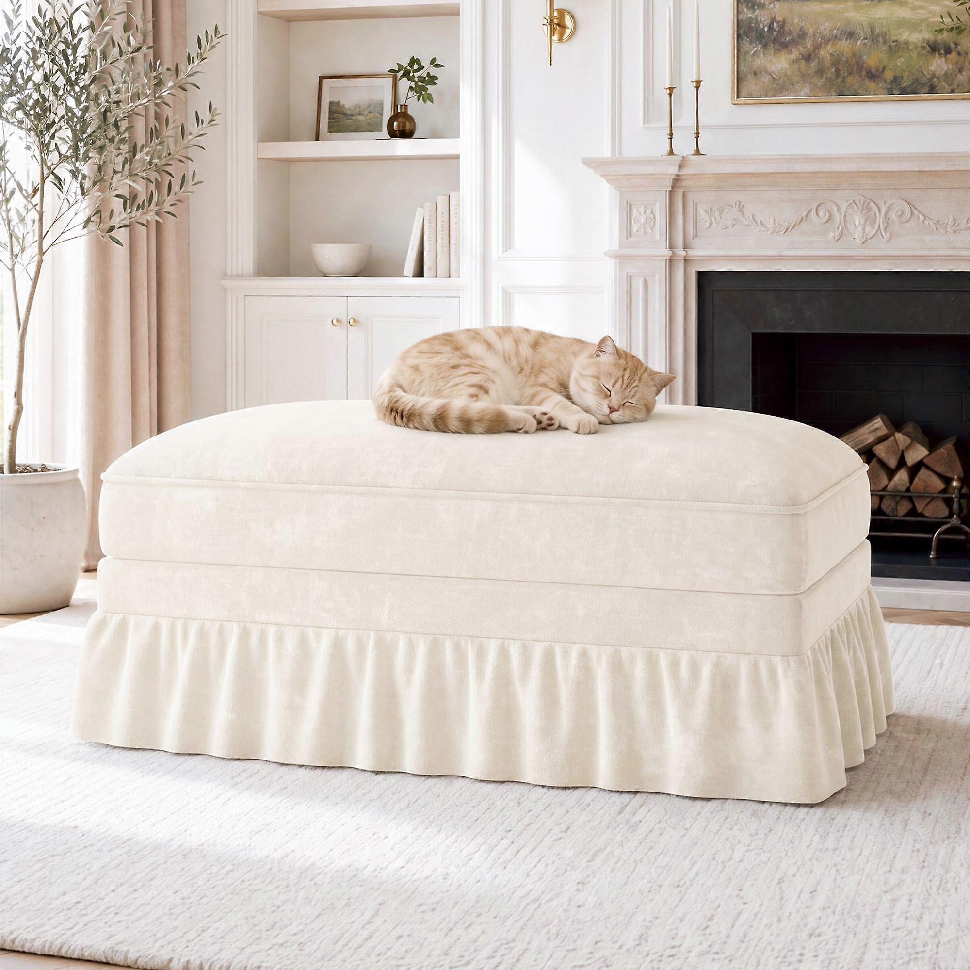 Windsor kruk van chenille - wit